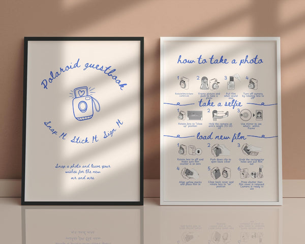 BeyzaLab Vintage Instax Guest Book Sign Template