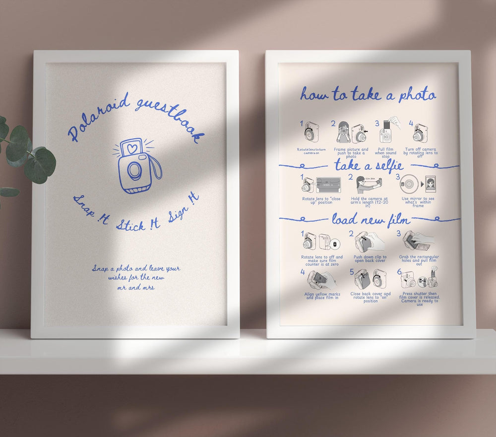 BeyzaLab Vintage Instax Guest Book Sign Template