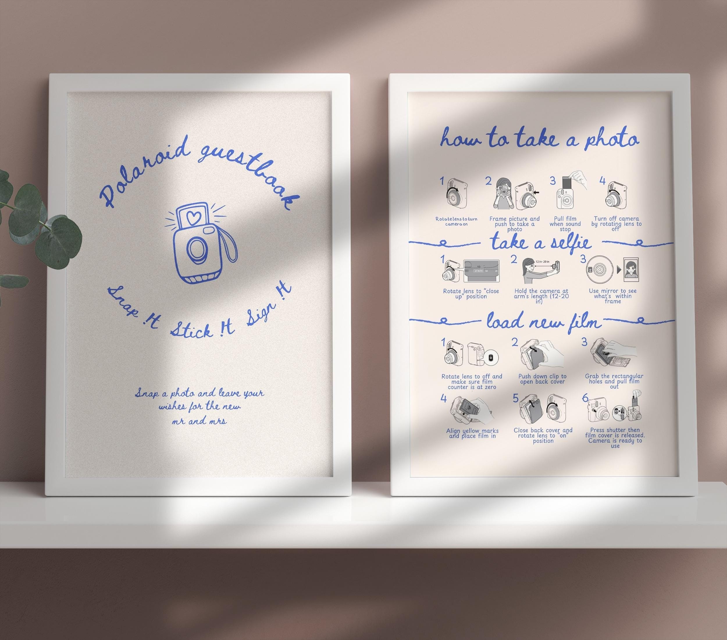 BeyzaLab Vintage Instax Guest Book Sign Template