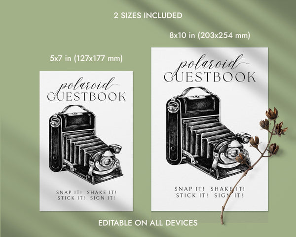 BeyzaLab Vintage Polaroid Guest Book Sign