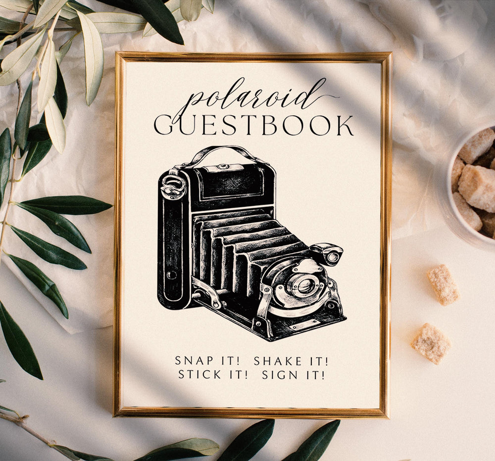 BeyzaLab Vintage Polaroid Guest Book Sign