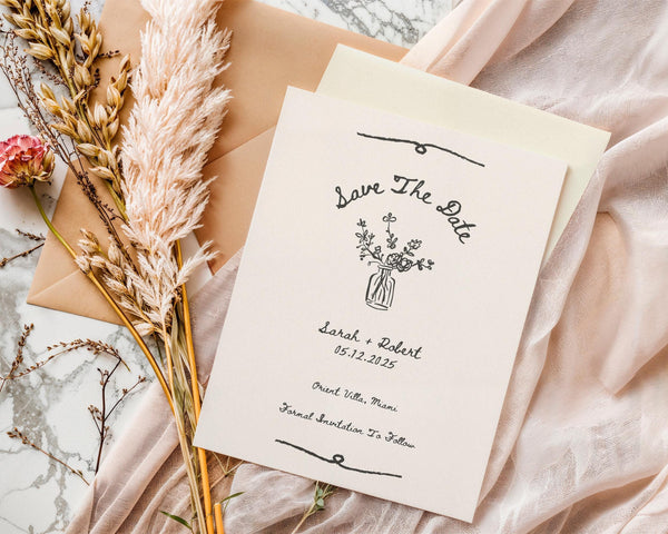 BeyzaLab Vintage Save The Date Cards Template