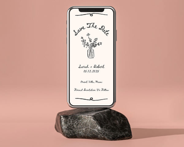 BeyzaLab Vintage Save The Date Evite Template