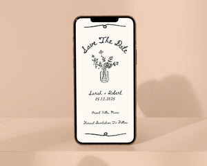BeyzaLab Vintage Save The Date Evite Template