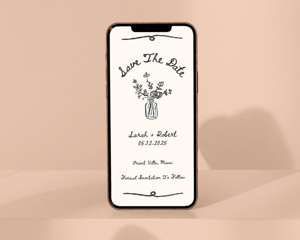 BeyzaLab Vintage Save The Date Evite Template