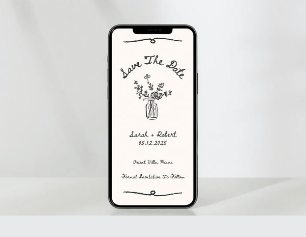 BeyzaLab Vintage Save The Date Evite Template