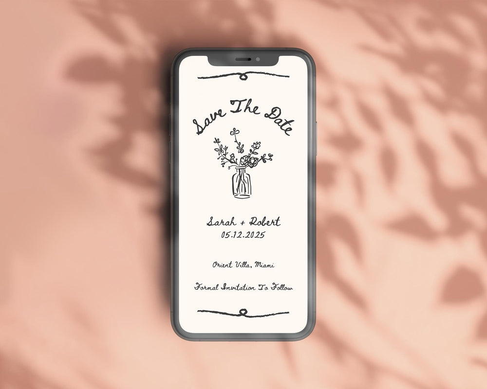 BeyzaLab Vintage Save The Date Evite Template
