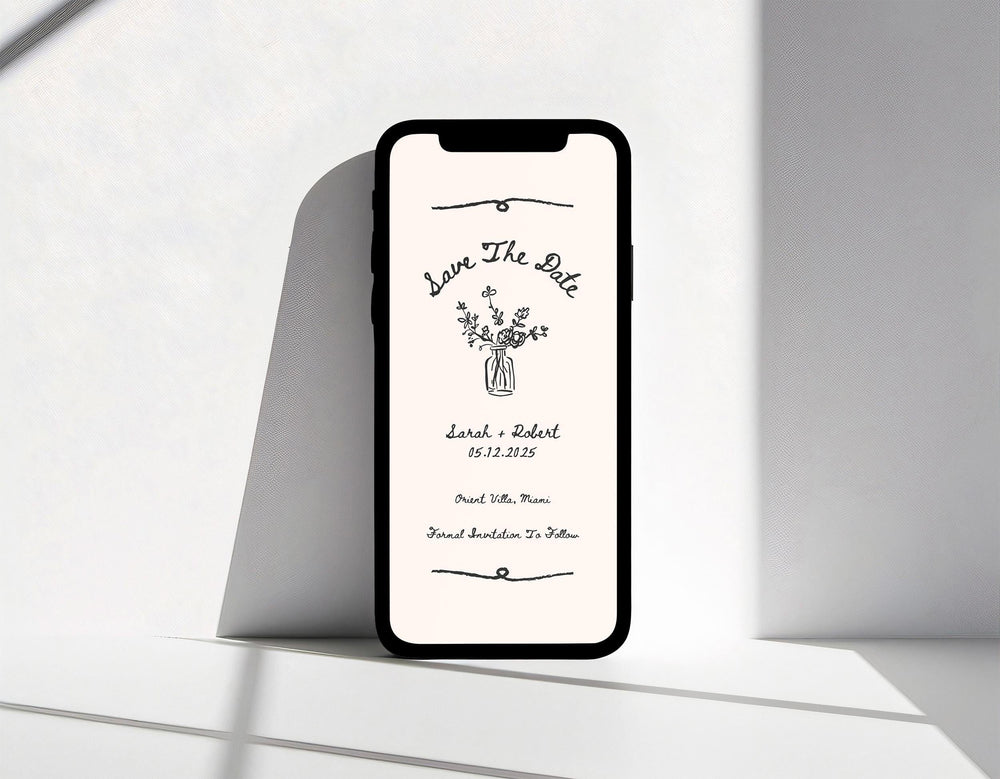 BeyzaLab Vintage Save The Date Evite Template