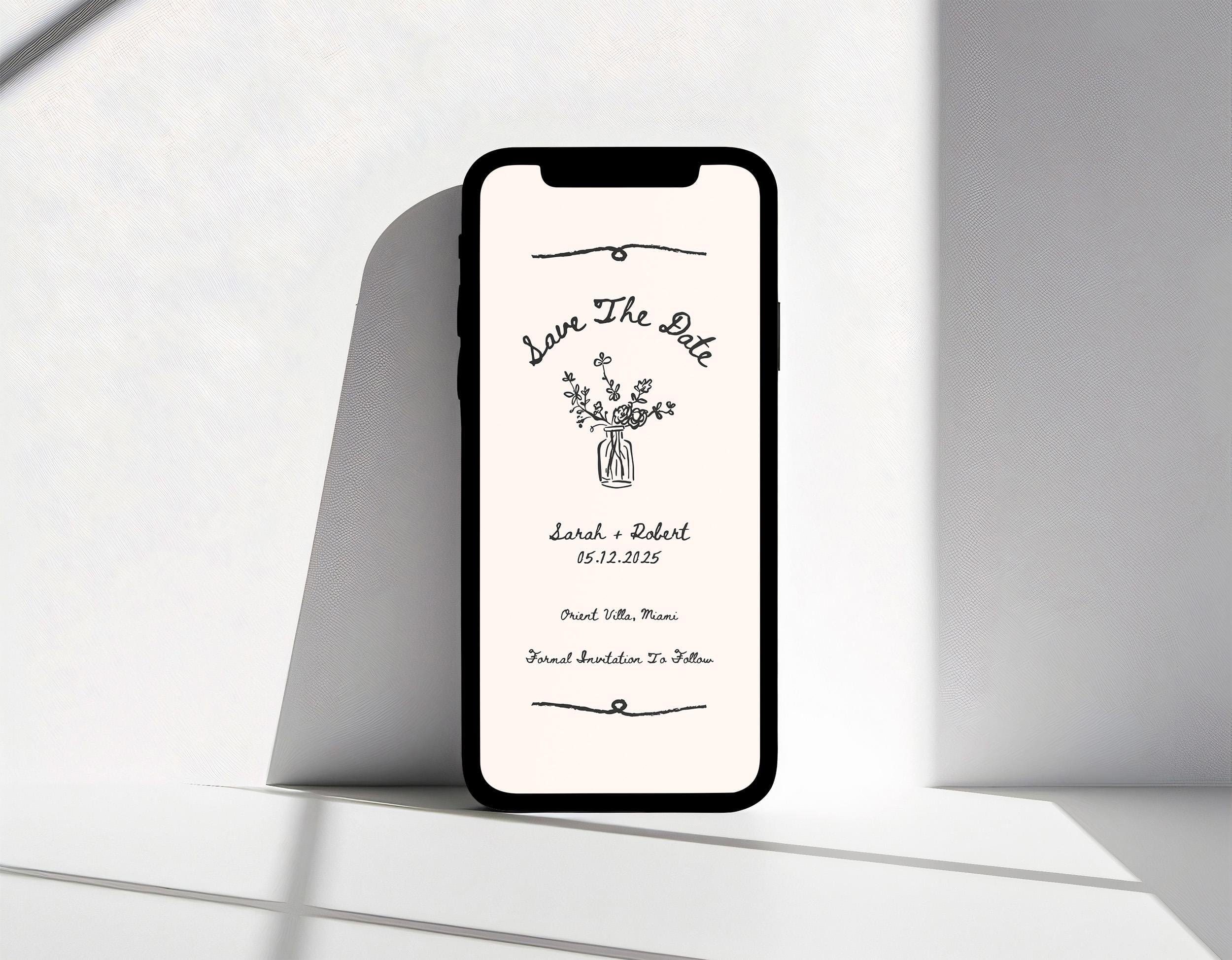 BeyzaLab Vintage Save The Date Evite Template