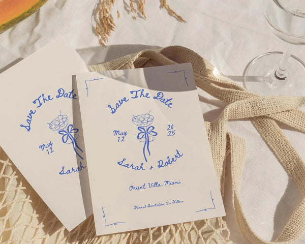 Instant Download - Canva Template Vintage Save The Date Invite Template