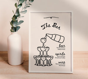 BeyzaLab Vintage Wedding Bar Menu Sign Template