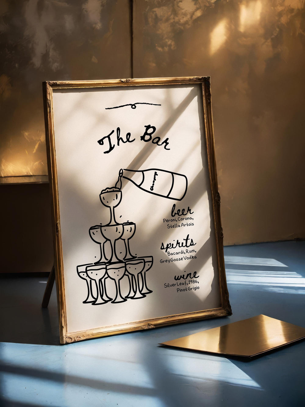BeyzaLab Vintage Wedding Bar Menu Sign Template