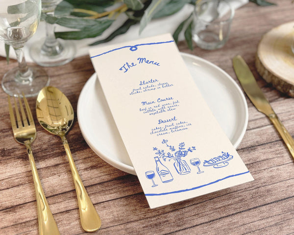 BeyzaLab Vintage Wedding Menu Cards