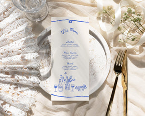 BeyzaLab Vintage Wedding Menu Cards