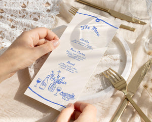 BeyzaLab Vintage Wedding Menu Cards