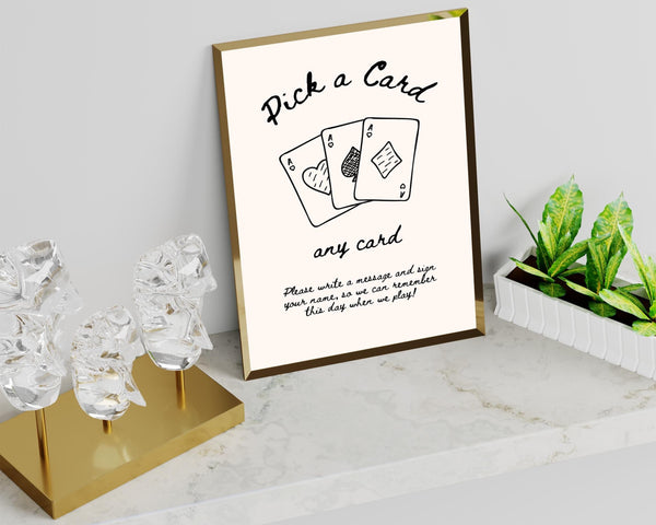 BeyzaLab Vintage Wedding Playing Cards Sign