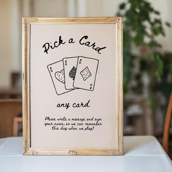 BeyzaLab Vintage Wedding Playing Cards Sign