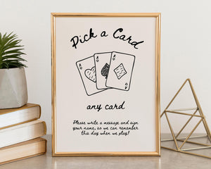 BeyzaLab Vintage Wedding Playing Cards Sign