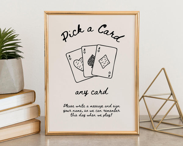 BeyzaLab Vintage Wedding Playing Cards Sign