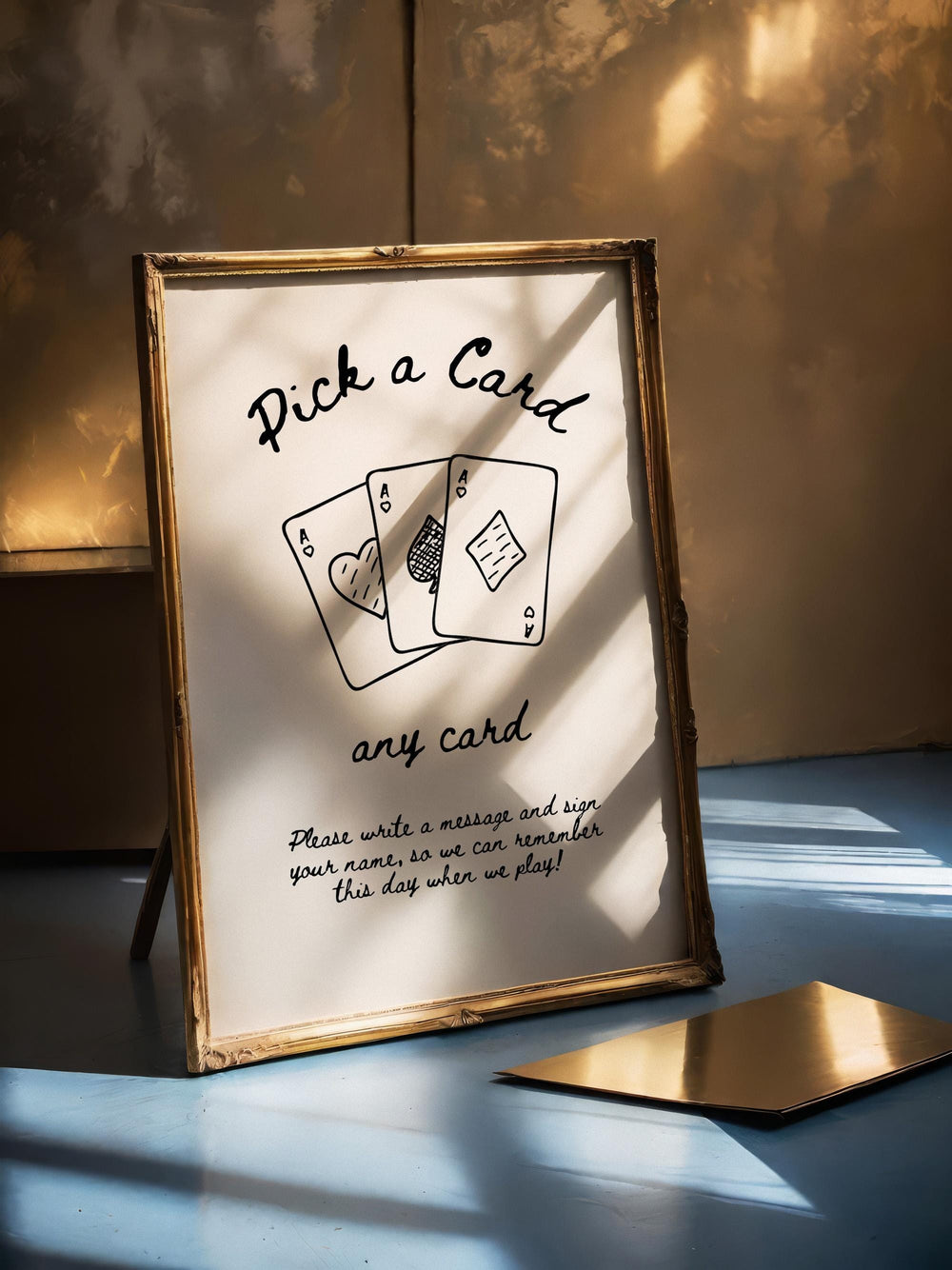 BeyzaLab Vintage Wedding Playing Cards Sign