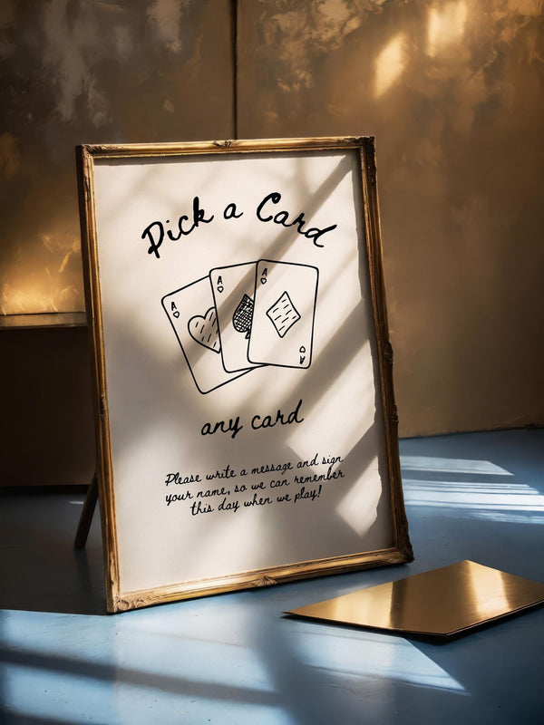 BeyzaLab Vintage Wedding Playing Cards Sign