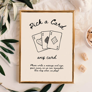 BeyzaLab Vintage Wedding Playing Cards Sign