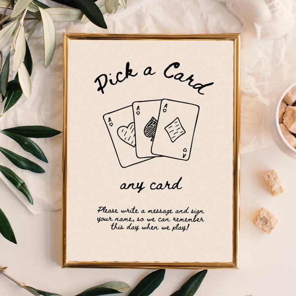 BeyzaLab Vintage Wedding Playing Cards Sign
