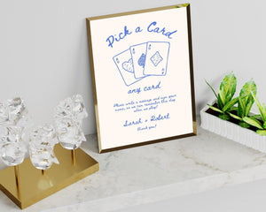 BeyzaLab Vintage Wedding Playing Cards Sign Template