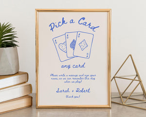BeyzaLab Vintage Wedding Playing Cards Sign Template
