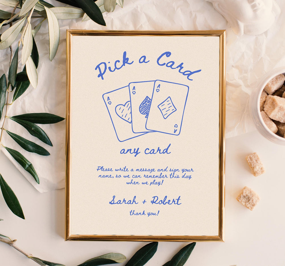 BeyzaLab Vintage Wedding Playing Cards Sign Template