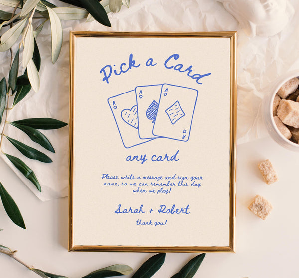 BeyzaLab Vintage Wedding Playing Cards Sign Template