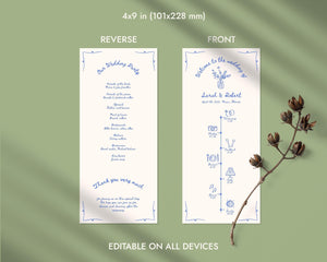BeyzaLab Vintage Wedding Program Template