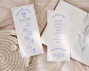 BeyzaLab Vintage Wedding Program Template