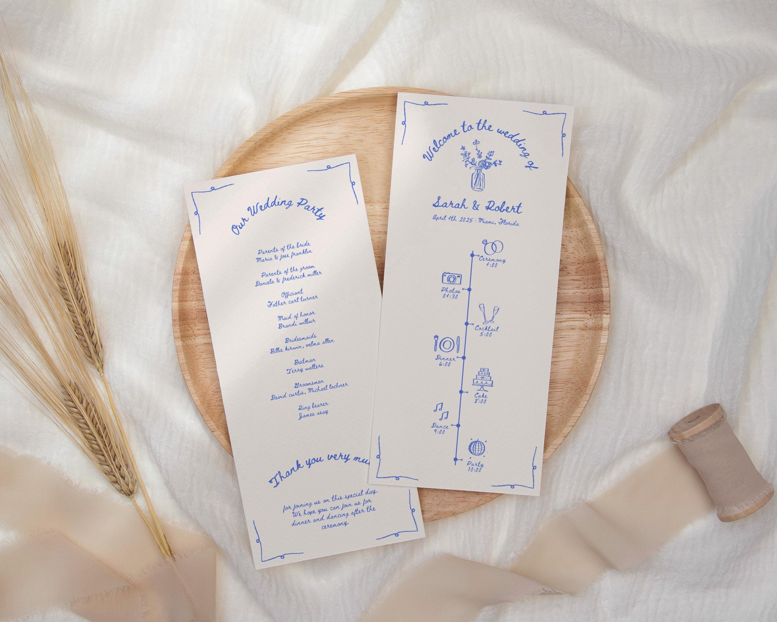 BeyzaLab Vintage Wedding Program Template