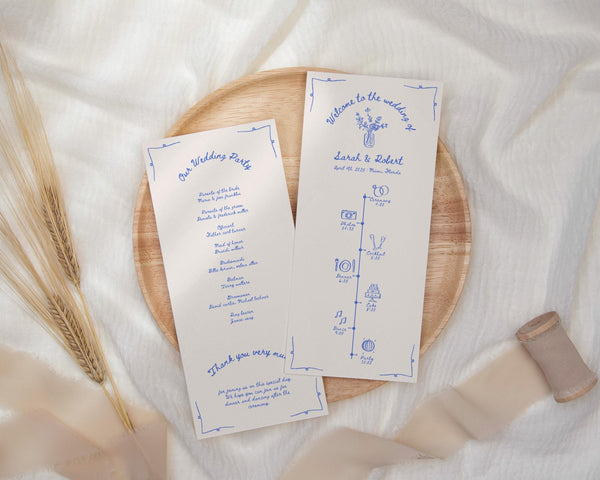 BeyzaLab Vintage Wedding Program Template