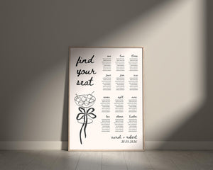 BeyzaLab Vintage Wedding Seating Chart Sign