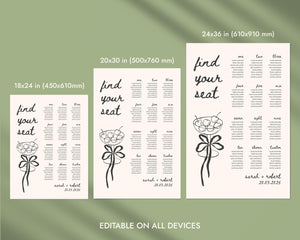 BeyzaLab Vintage Wedding Seating Chart Sign