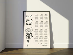 BeyzaLab Vintage Wedding Seating Chart Sign