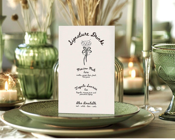 BeyzaLab Vintage Wedding Signature Drinks Sign