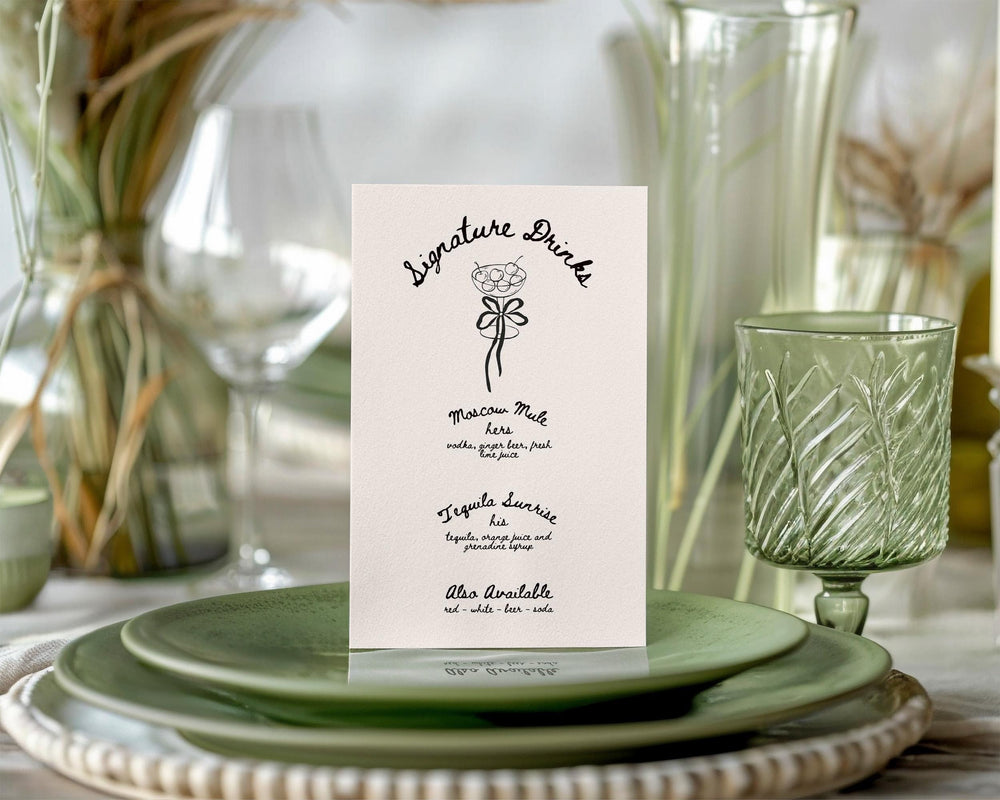 BeyzaLab Vintage Wedding Signature Drinks Sign