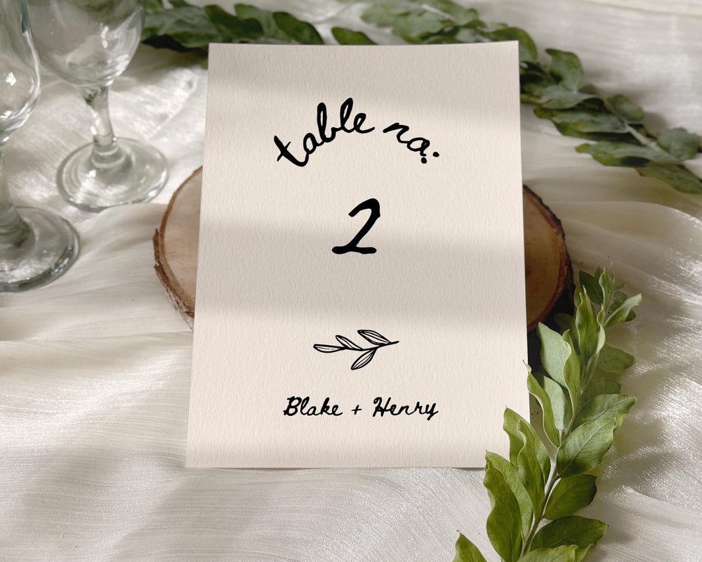 BeyzaLab Vintage Wedding Table Numbers Template