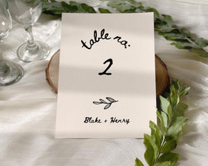 BeyzaLab Vintage Wedding Table Numbers Template