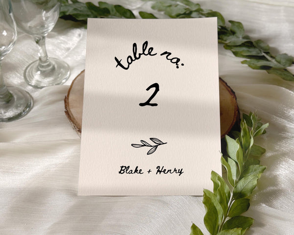 BeyzaLab Vintage Wedding Table Numbers Template