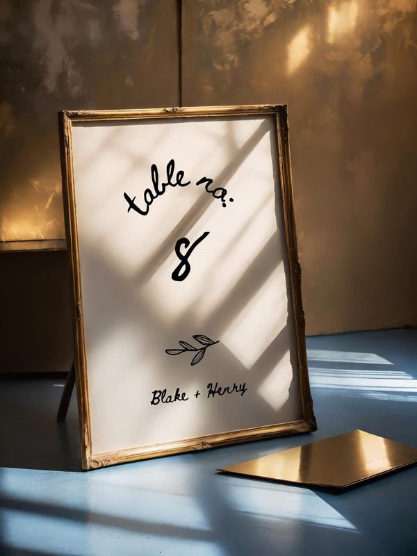 BeyzaLab Vintage Wedding Table Numbers Template