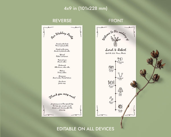 BeyzaLab Vintage Wedding Timeline Template