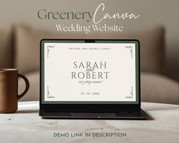BeyzaLab - Canva Template Vintage Wedding Website Template