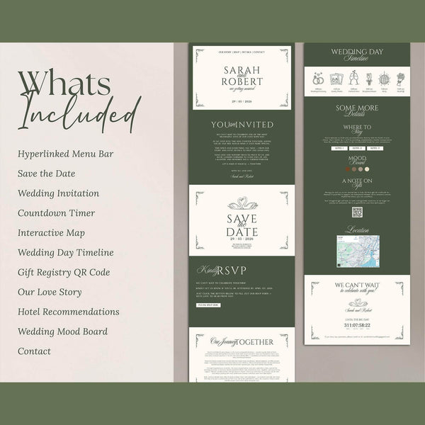 Instant Download - Canva Template Vintage Wedding Website Template