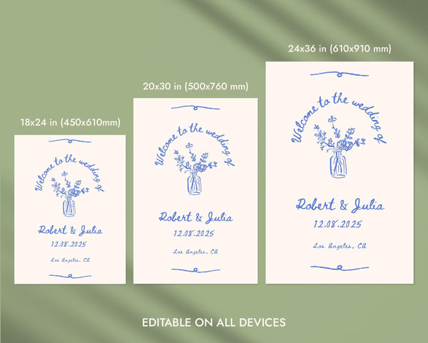BeyzaLab Vintage Wedding Welcome Sign