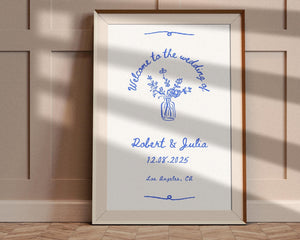 BeyzaLab Vintage Wedding Welcome Sign