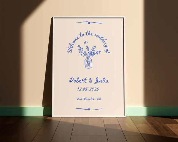 BeyzaLab Vintage Wedding Welcome Sign